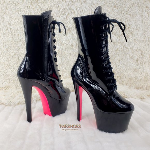 Sky 1020TT Black Patent High Heel Ankle Boots - Picture 8 of 14